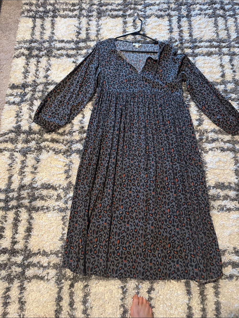 Unknown Brand Black and Rust Animal Print Maxi Dress